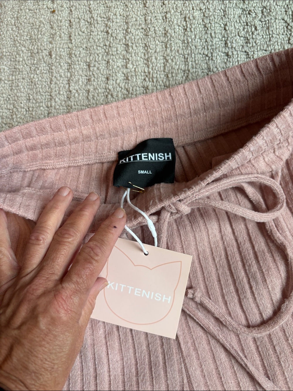 NWT Kittenish Dusty Rose Ribbed Lounge Set - Size Small - Picture 4 of 5